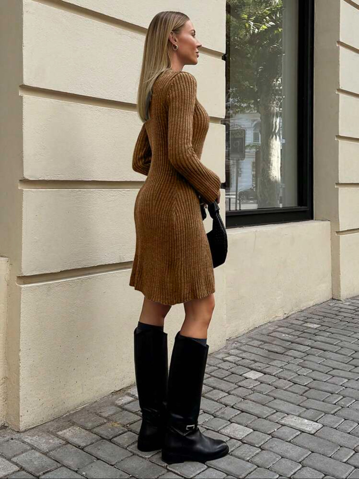 AB™ - VESTIDO DE JERSEY CORTO DE PUNTO ACANALADO