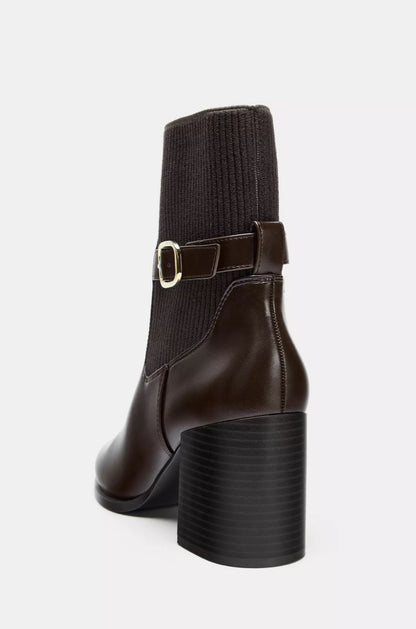 BOTTINES À TALLONS TIGE EN TISSU