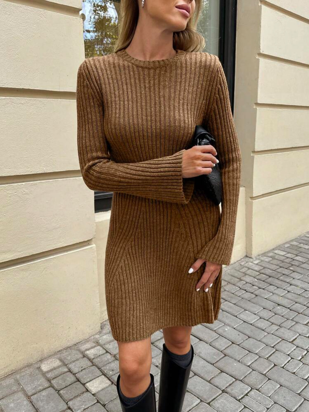 AB™ - VESTIDO DE JERSEY CORTO DE PUNTO ACANALADO