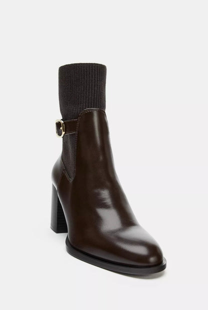 BOTTINES À TALLONS TIGE EN TISSU